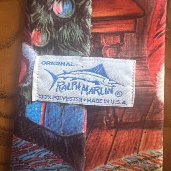 Original Vintage Ralph Marlin Whimsical Christmas Tie - Picture 8 of 8